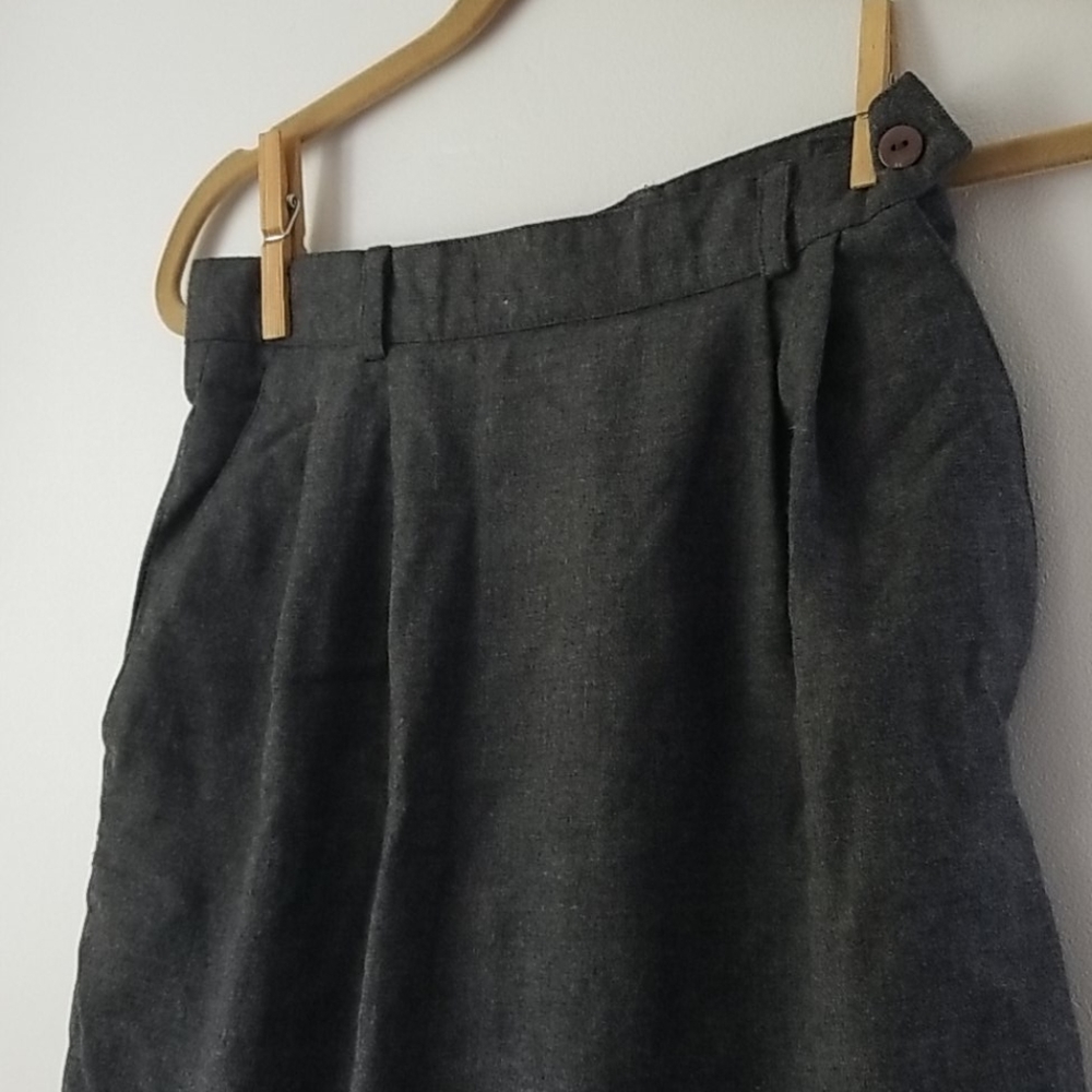 Vintage pure virgin wool gray heathered skirt